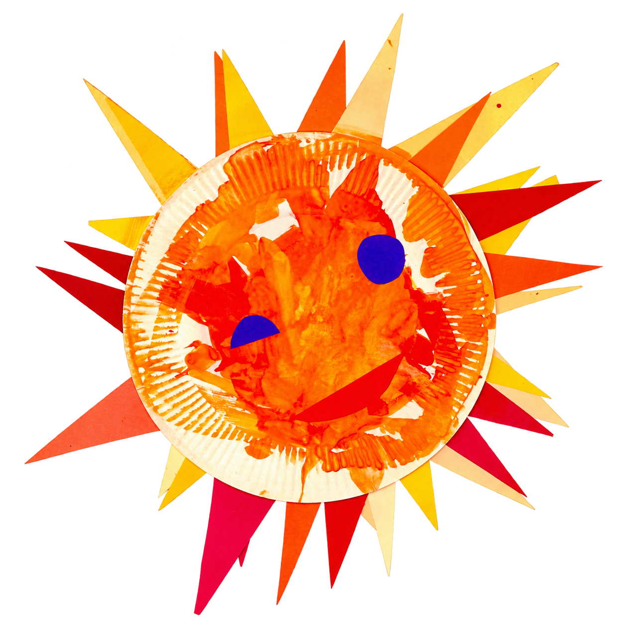 手作りコラージュの太陽